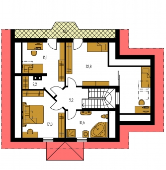Image miroir | Plan de sol du premier étage - KLASSIK 125 BRNO